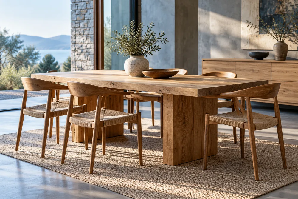 Illustrative solid wood furniture showroom