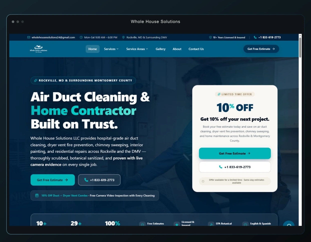 Whole House Solutions website