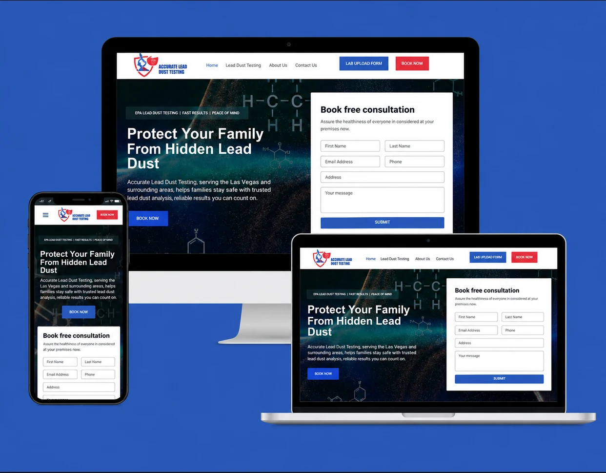 Accurate Lead Dust Testing website